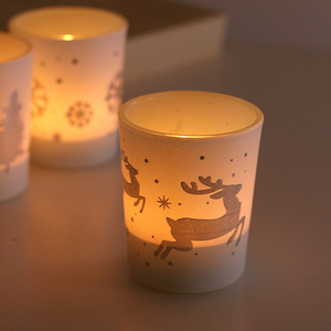 AIKUN Christmas Style Glass Empty Candles <b>Cup</b> Electroplated Candlestick <b>Holder</b> Household Luxury Candle Jars - Product Image 1