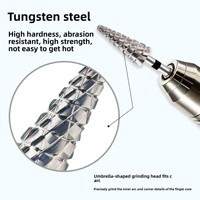 Foret conique en acier au tungstène pour le modelage des ongles et le retrait du gel