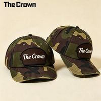 Topi Baseball Snapback 5 Panel Camo Logo Kustom Kamuflase Woodland Hijau Zaitun Pinggiran Melengkung Grosir Pabrik