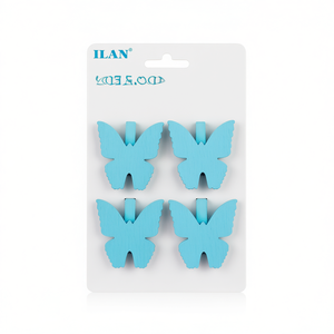ILAN Mollette in Legno a Forma di Farfalla 3,5cm 4 Pezzi per Fermagli da Abbigliamento - Product Image 1