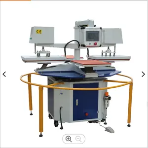 automatic 2 heads 4 pallet rotary heat press machine with laser alignment for pants/short/hoodies /t-shirt/mouse pads heat press