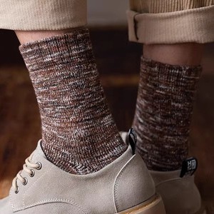 Men's <b>Winter</b> Crew <b>Socks</b> Thick Cotton Mid Calf Thermo Warm Japanese Style Chunky Knit Autumn Long <b>Socks</b> - Product Image 4