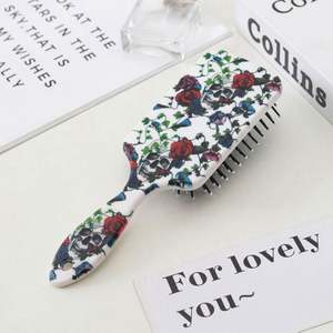 Brosse à cheveux démêlante antistatique en plastique pour femmes, avec massage du cuir chevelu, idéale pour perruques bouclées - Product Image 5