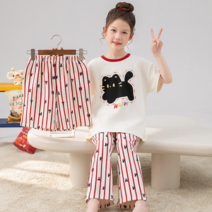 Vente directe d'usine, pyjamas pour enfants sur mesure, 100% coton, doux et chauds, imprimés de dessins animés, vêtements de détente pour garçons et filles, vêtements d'été - Product Image 2