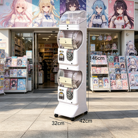 Distributeur automatique de jouets Gacha Tomy blanc à monnayeur, machine à capsules japonaise personnalisée avec vitrine