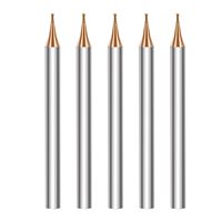 RUIMENG 0.2mm-0.9mm Micro Grain Tungsten Carbide Flat End Mill Titanium Coated 2 Flutes Alat Pemotong CNC 3mm Ujung Pemotong 3mm