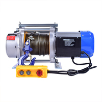 Treuil électrique 1 tonne, 30M-100M, avec coque en aluminium, câble métallique, pour usage en construction, petit treuil électrique 220V 380V