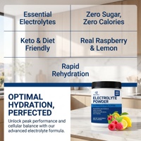 Poudre de boisson sportive électrolytique Qbioflex OEM/ODM, maintient l'équilibre hydrique, saveur framboise et citron, poudre d'électrolytes