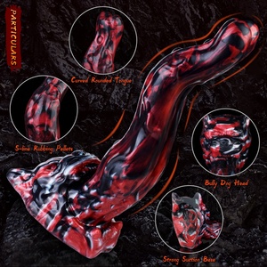 N-CH5274 Searing Tiger Dildo Anal de Silicona con Lengua de Animal, Set para Estimulación Vaginal y de Próstata, Plug Anal, Juguetes Sexuales para Principiantes al por Mayor - Product Image 3