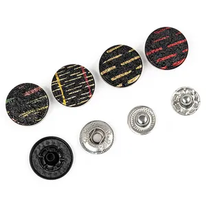 Sac d'accessoires pour vêtements, bouton-pression noir, peinture en alliage de zinc, métal, logo personnalisé, 4 parties, bouton-pression en émail 201, 11mm, 12mm