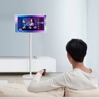 Televisor Móvil Inalámbrico de 32 Pulgadas, Monitor Android IPTV con Pantalla Táctil, Televisor Inteligente Portátil Recargable de 12V con Cámara HD