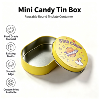 Mini boîte ovale en métal pour bonbons, conteneur en métal vide de qualité alimentaire, petite boîte de rangement personnalisée pour bonbons, chocolat, cadeaux