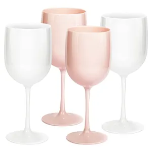 Diamond Cut Plastic Wine Glasses Set of 4 (12oz), BPA Free Acrylic Wine  Glass Set, Unbreakable Red Wine Glasses, White Wine Glasses