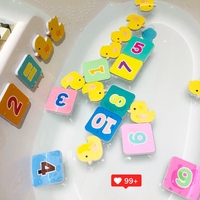 Jouets de bain en mousse EVA personnalisés pour enfants âgés de 1 à 3 ans, canard et chiffres, jouets de baignoire à cheval pour tout-petits