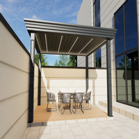Pergola moderne personnalisée en aluminium nouveau design pavillon chinois d'extérieur toit incliné imperméable bois métal PVC pourriture pour l'extérieur