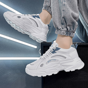Chaussures de sport décontractées de luxe pour hommes, style OEM, avec blocs de couleur, semelle épaisse rehaussante, respirantes - Product Image 4