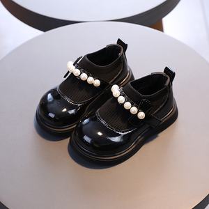 Bottes Courtes Noires Haut de Gamme pour Filles et Bébés de 3 à 6 Ans, Chaussures Tissées Volantes de Princesse avec Perles pour Printemps Automne - Product Image 6