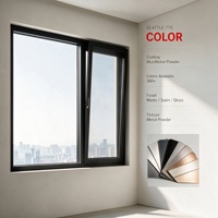 Ventana Abatible y Giratoria de Aluminio Moderna JOUGE con Sistema de Drenaje Oculto, Marco de 1.8 mm, Excelente Rendimiento Impermeable para Hogar y Oficina