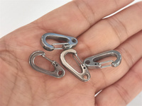 Mousqueton miniature de 26 mm en acier inoxydable 304 de haute qualité, petite taille, attache rapide à ressort, connexion par corde, finition unie, résistant à la corrosion