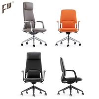 Chaise de bureau exécutive moderne Furicco avec revêtement en cuir PU gris/noir, mécanisme pivotant, garantie de 5 ans