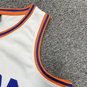 Maillot de basket-ball en polyester imprimé par sublimation, taille plus, bleu clair, prêt à être expédié - Product Image 3