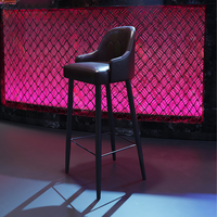 Ensemble de meubles de bar lumineux de luxe Discothèque Cocktail Whisky Bistro Comptoir Lounge Easy Clean Glow Led Table haute et chaises hautes
