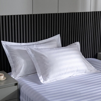 Maßgefertigte 1cm 3cm Gestreifte Hotel-Bettbezug-Sets Gestreifte Hotel-Bettwäsche-Sets Weiße Gestreifte Hotel-Bettwäsche-Sets mit Kissen