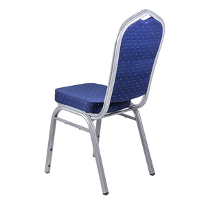 Wholesale Upholstered <b>Blue</b> Event Party <b>Chairs</b> Upholestered Back and Seat Fabric Hotel Banquet <b>Chair</b> - Product Image 3