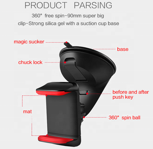 Soporte Universal para Teléfono de <span class=keywords><strong>Coche</strong></span> con Fuerte Succión para Salpicadero/Parabrisas, Fácil Instalación y Soporte Estable - Product Image 3
