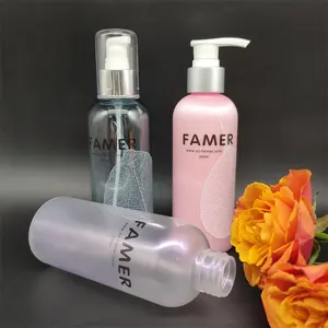 Bottiglie per pompa corpo in PET opale 200ml set di imballaggi cosmetici lozione shampoo balsamo bottiglia cosmetica in plastica