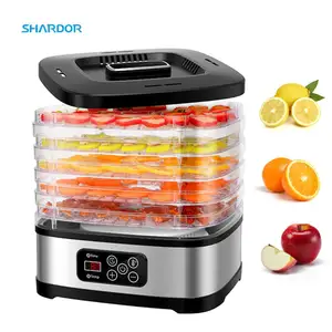 SHARDOR, 5 bandejas apilables de acero inoxidable, secador de frutas, verduras, carnes, conservador de alimentos eléctrico sin BPA, deshidratador de alimentos