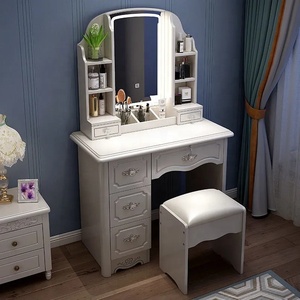 Phụ Nữ Bắc Âu Đồ Nội Thất Đơn Giản Ánh Sáng Sang Trọng Lưu Trữ Tóc Cao Trang Điểm Vanity Bàn Trang Điểm Phòng Ngủ Giá Rẻ Tủ Thiết Lập Với Gương - Product Image 5