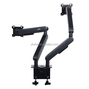 Vente en gros Ressort à gaz double écran double <span class=keywords><strong>bras</strong></span> de moniteur robuste Supports pour ordinateur Halter Support pour double moniteur - Product Image 5