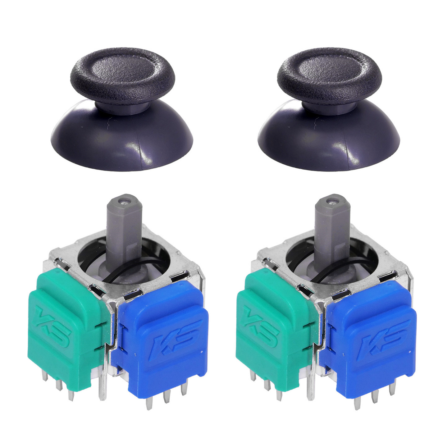 K-Silver <strong>TMR</strong> Joystick Replacement for with Precision Thumbsticks No Drift Durable Private Mold
