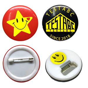Badge en étain personnalisé avec impression réfléchissante, forme ronde, pour école, sécurité, nom, 32mm 38mm 44mm 58mm, motif cœur ou chat - Product Image 1