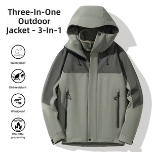 <span class=keywords><strong>Veste</strong></span> d'extérieur 3-en-1 avec doublure <span class=keywords><strong>polaire</strong></span> amovible, imperméable, coupe-vent, coutures entièrement collées, unisexe, pour la montagne, avec capuche - Product Image 3