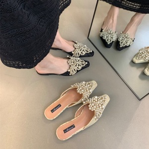Rhinestone Spring 2024 Designer Sandale Plat Elegant Casual Shoes Office Female Flat <b>Sandals</b> for Ladies - Product Image 6