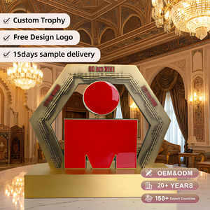 Trofeo de <span class=keywords><strong>Metal</strong></span> Personalizado con Modelo de Edificio 3D, Logotipo Grabado con Láser, Acabado Pulido Duradero, Recuerdo de Lujo, Regalos para Ferias Comerciales - Product Image 1