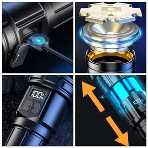 2025 New Arrival Flashlight <b>Rechargeable</b> <b>LED</b> <b>Light</b> Portable Waterproof High Lumens Tactical Torch for Camping - Product Image 3