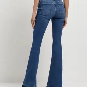 กางเกงยีนส์ผู้หญิงสไตล์ใหม่ปี 2025 ระบายอากาศได้ดี สวมใส่สบาย สีน้ำเงินคลาสสิก ดีไซน์แบบขาบานทรงหลวม ปรับแต่งได้ - Product Image 2