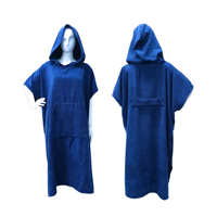 Customized Color Printed Terry Hooded Towel Poncho Looped Bathrobe Absorb Water for Bath Home and Pool Swimming