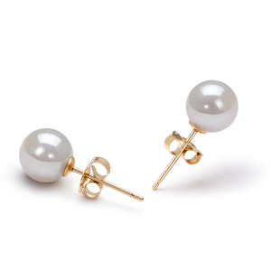 Boucles d'oreilles en or et perles avec logo personnalisé Bijoux en or blanc 14K 18K Perles d'eau <span class=keywords><strong>de</strong></span> mer à vendre Acheter <span class=keywords><strong>de</strong></span> l'or près <span class=keywords><strong>de</strong></span> chez moi - Product Image 1