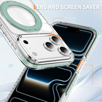 Coque de téléphone magnétique transparente en TPU personnalisée avec support et clip pour iPhone 18 17 16 15 Pro Max – Protection mobile en gros