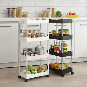 Étagère de <span class=keywords><strong>rangement</strong></span> multifonctionnelle, étagère à légumes, <span class=keywords><strong>rangement</strong></span> de <span class=keywords><strong>cuisine</strong></span>, panier à fruits, chariot roulant, <span class=keywords><strong>rangement</strong></span> - Product Image 1