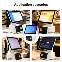 15.6 İnç POS Sistemi Hepsi Bir Arada Bilgisayar Terminali, Dahili 58mm Yazıcı ve Tarayıcı ile Nakit Kayıt POS Makinesi için Windows Sistemi