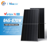 Module solaire bifacial Trina Solar Vertex N 670W, efficacité 24,8 %, type N I-TOPCon, double vitrage monocristallin pour centrale photovoltaïque