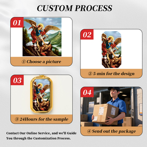 GIVELUCK ottagono rettangolo St. Therese di Lisieux ciondolo, cimelio di qualità in acciaio inox con Anti-graffio spazzolato indietro - Product Image 4