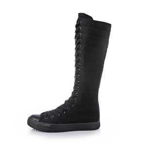 Nuovi <span class=keywords><strong>stivali</strong></span> di tela da donna <span class=keywords><strong>stivali</strong></span> lunghi con Zip scarpe bianche con plateau alto con cerniera allacciata comode Sneakers vulcanizzate - Product Image 3
