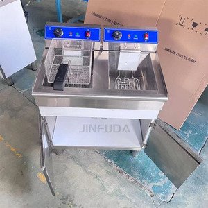 Restauration rapide Restaurant Cuisine commerciale Plus grande <span class=keywords><strong>friteuse</strong></span> à <span class=keywords><strong>double</strong></span> cuvette avec système de filtrage automatique de l'huile - Product Image 5