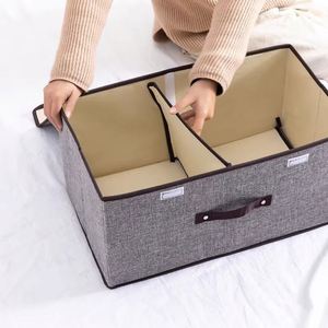 Cajas y Contenedores Ecológicos para Almacenamiento de Ropa con Tapas y Asas, Plegables, Apilables, de Tela No Tejida, Organizadores Modernos para Armarios - Product Image 4